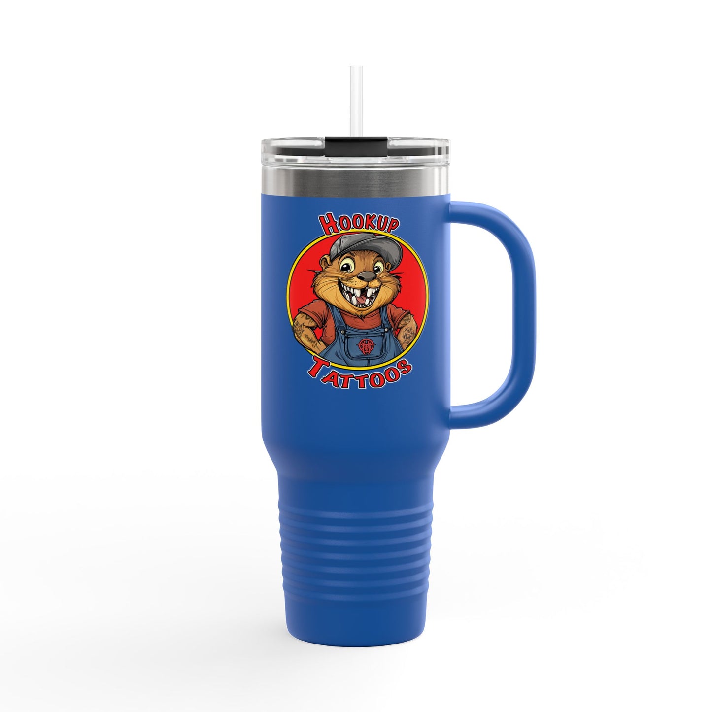 Travel Mug - Hookup Tattoos Dam Good Ink Beaver Design