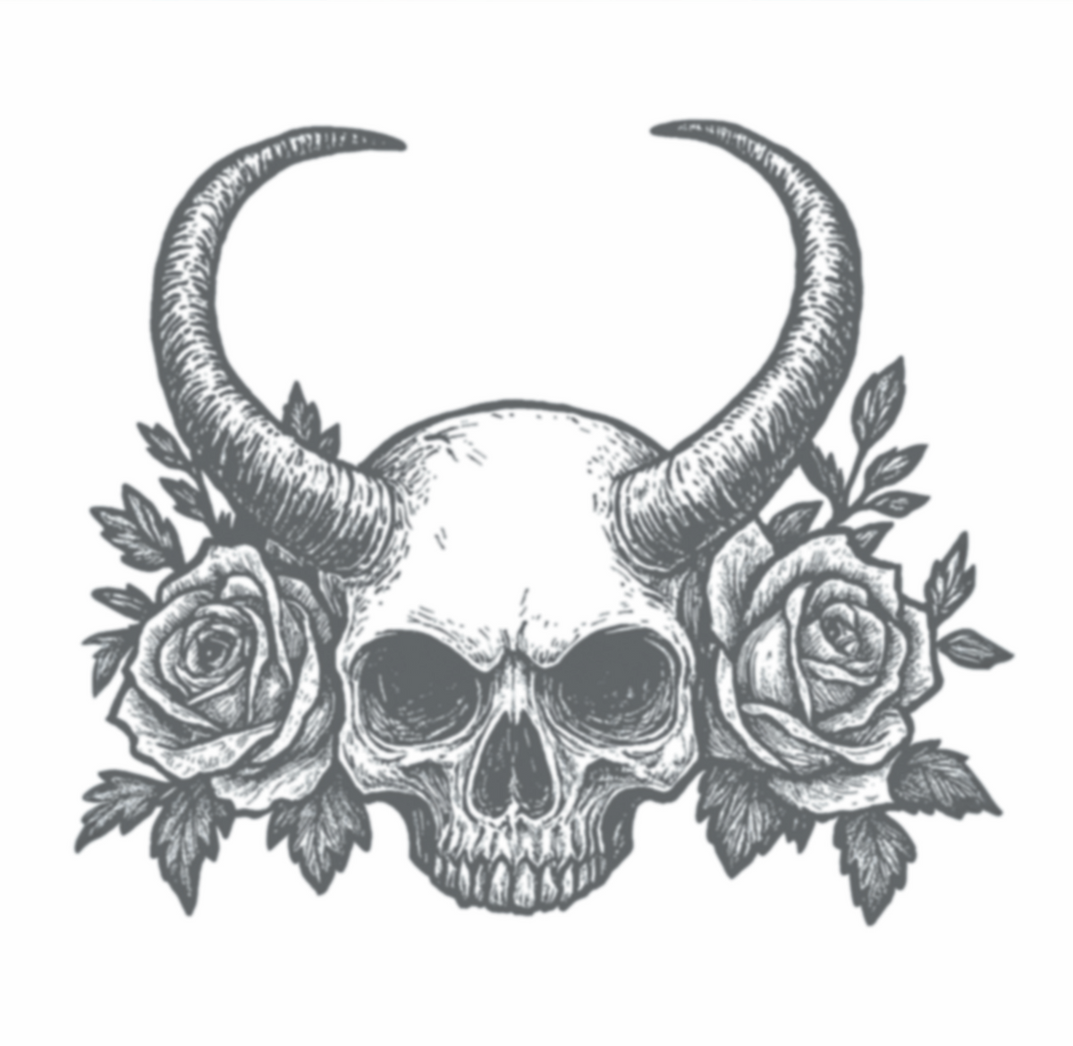 Demon 2 — black and grey realistic temporary tattoo sheet by HookUp Tattoos
