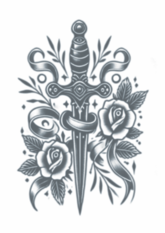 Heartbreaker — black and grey realistic temporary tattoo by HookUp Tattoos